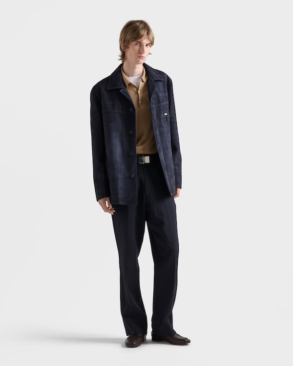 Suede caban jacket - Baltic Blue Suede caban jacket - Baltic Blue