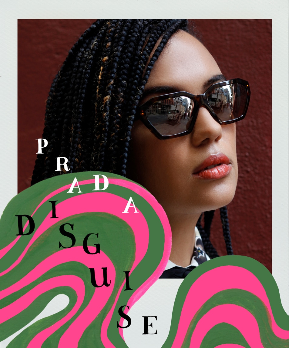 Matt Little wearing the new Prada Disguise eyewear collection