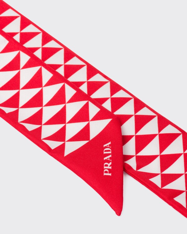 Printed silk tie - Red/White Printed silk tie - Red/White