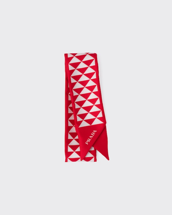 Printed silk tie - Red/White Printed silk tie - Red/White