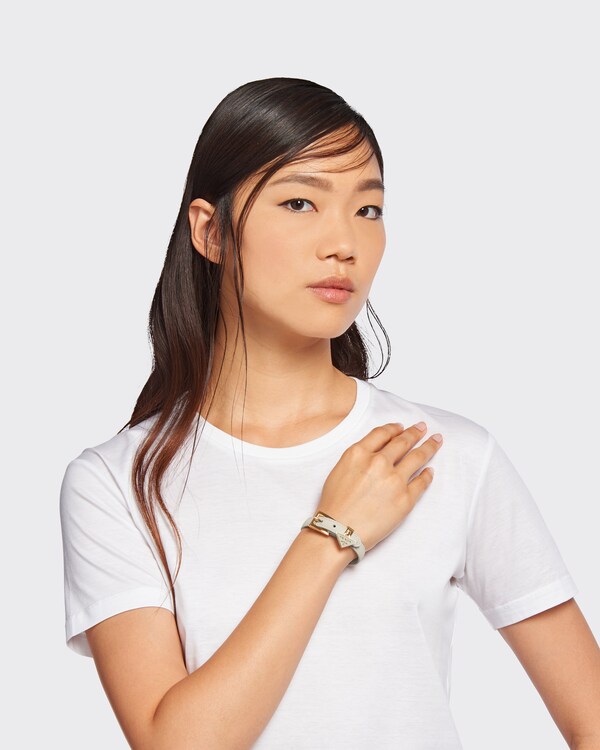 Saffiano leather bracelet - Chalk White Saffiano leather bracelet - Chalk White