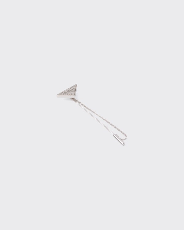Crystal Logo Jewels brooch - Silver Crystal Logo Jewels brooch - Silver