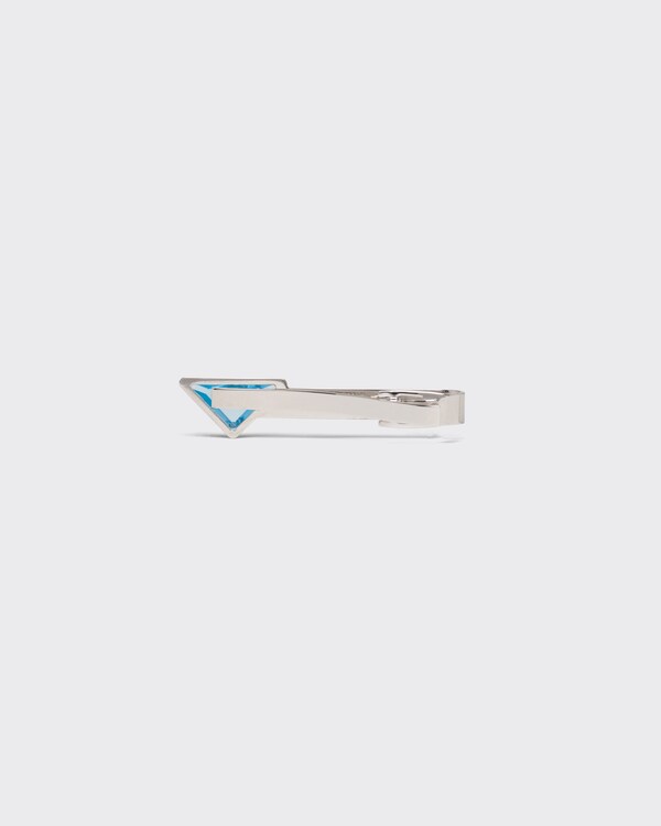 Sterling sliver tie clip with hard stone - Silver/Topaz Sterling sliver tie clip with hard stone - Silver/Topaz