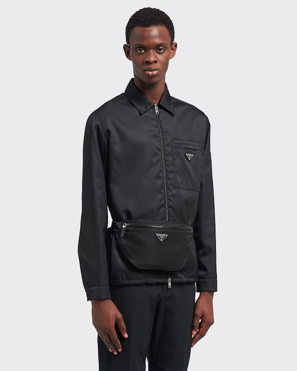 Re-Nylon and Saffiano leather belt bag - Black Re-Nylon and Saffiano leather belt bag - Black