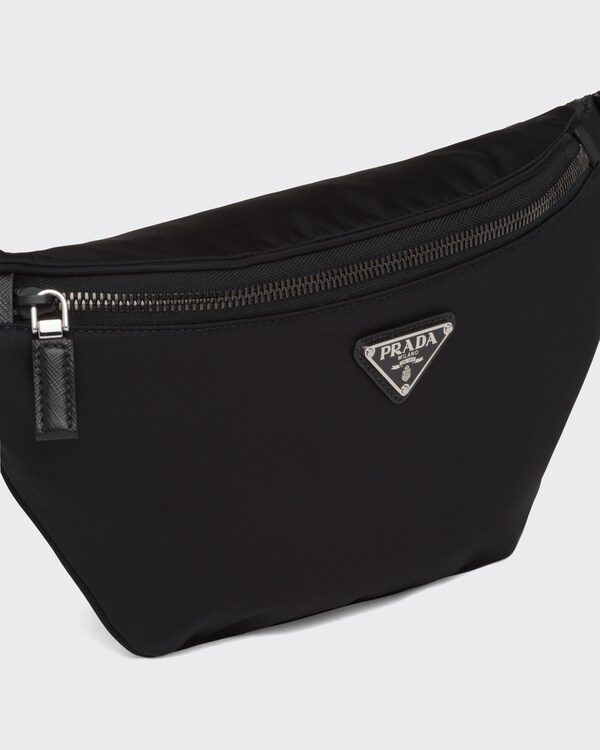 Re-Nylon and Saffiano leather belt bag - Black Re-Nylon and Saffiano leather belt bag - Black