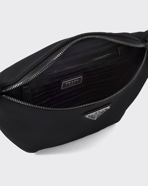 Re-Nylon and Saffiano leather belt bag - Black Re-Nylon and Saffiano leather belt bag - Black