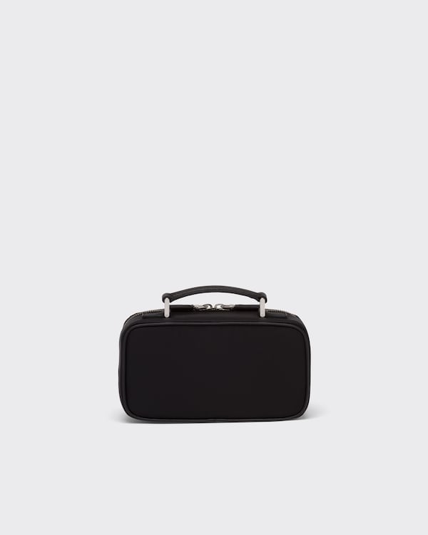 Re-Nylon and Saffiano leather hand weights carry case - Black Re-Nylon and Saffiano leather hand weights carry case - Black