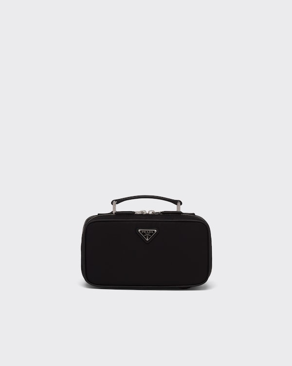 Re-Nylon and Saffiano leather hand weights carry case - Black Re-Nylon and Saffiano leather hand weights carry case - Black