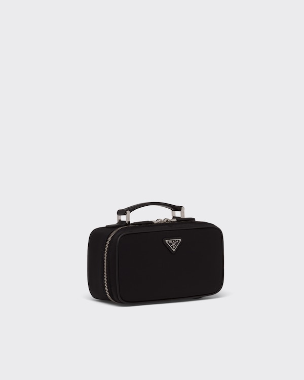 Re-Nylon and Saffiano leather hand weights carry case - Black Re-Nylon and Saffiano leather hand weights carry case - Black