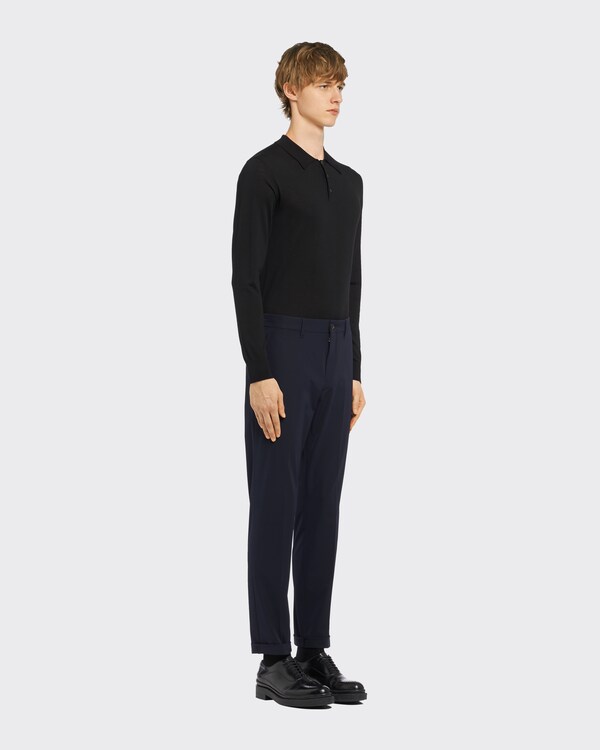 Light Stretch Techno Fabric Trousers - Navy Light Stretch Techno Fabric Trousers - Navy