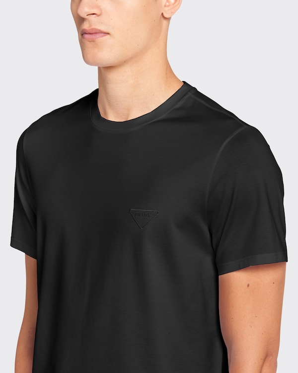 Stretch cotton T-shirt - Black Stretch cotton T-shirt - Black