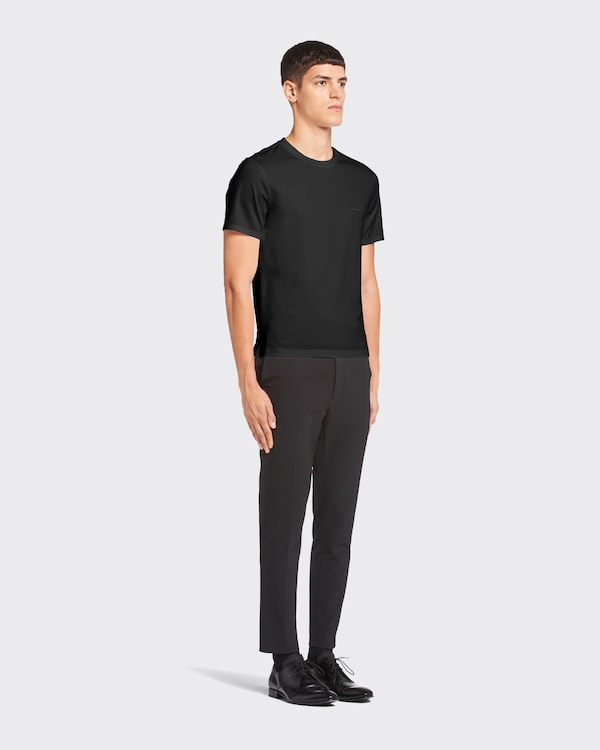 Stretch cotton T-shirt - Black Stretch cotton T-shirt - Black