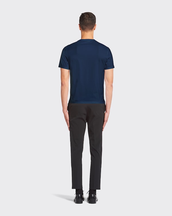 Stretch cotton T-shirt - Navy Stretch cotton T-shirt - Navy