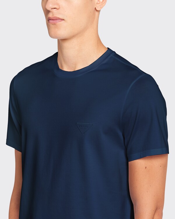 Stretch cotton T-shirt - Navy Stretch cotton T-shirt - Navy