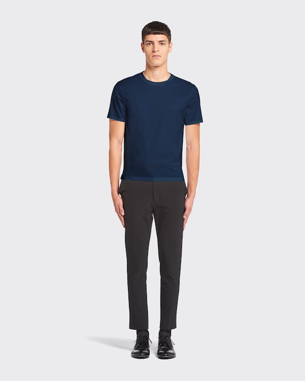 Stretch cotton T-shirt - Navy Stretch cotton T-shirt - Navy