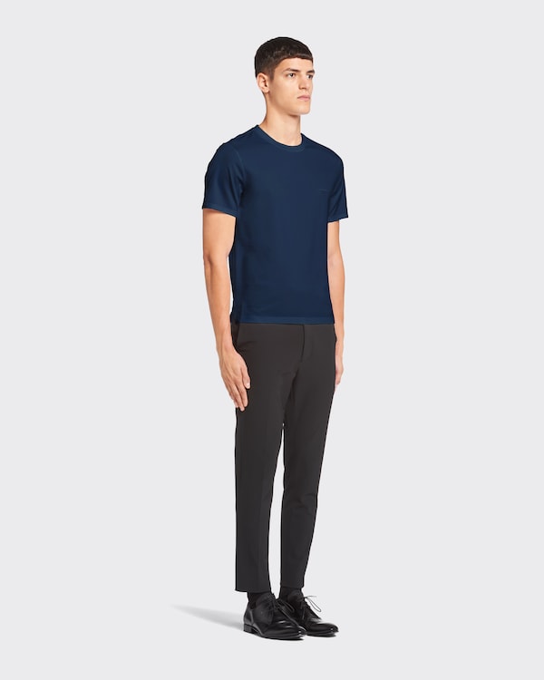 Stretch cotton T-shirt - Navy Stretch cotton T-shirt - Navy